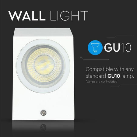 Portafaretto LED da Muro Quadrato GU10 (Max 35W) Colore Bianco IP44