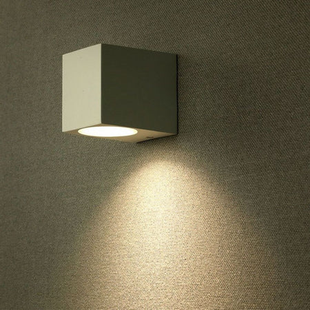 Portafaretto LED da Muro Quadrato GU10 (Max 35W) Colore Bianco IP44