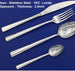 Cucchiaio 12pz in Acciaio Inox 18/C Lucido Spessore 2.5mm uso Professionale