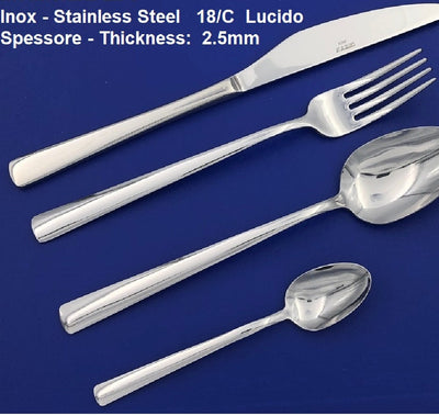 Cucchiaino Caffè 12pz in Acciaio Inox 18/C Lucido Spessore 2.5mm uso Professionale