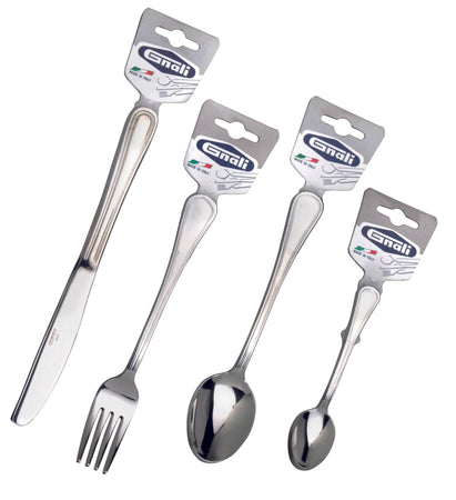 Posate 24pz in Acciaio Inox 18/10 Finitura Lucida Made in Italy 6Posti Casa Ristorante