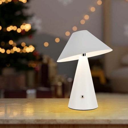 Lampada LED da Tavolo 3W Colore Bianco in Metallo Ricaricabile con USB C Touch Dimmerabile 3in1