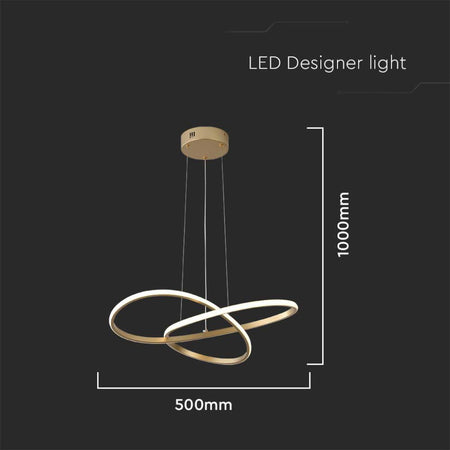 Lampadario LED a Sospensione 20W in Metallo dal Design Moderno 50x10cm Verniciato Oro 3000K