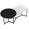 Tavolino Salotto Basso Caffè 2 Ripiani Design Moderno 125x60 H 50cm Bianco Nero