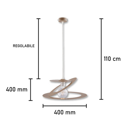 Lampadario Sospensione Metallo Verniciato susy  1 luce  E27 Tortora