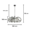 Lampadario Sospensione Metallo Verniciato  Valeria 5 luci E14 Bianco