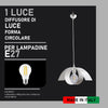 Lampadario Sospensione Metallo Verniciato Gegge 1 luce E27 Bianco