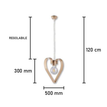 Lampadario Sospensione Metallo Colorato Lavorato a Mano 1luce E27 57W Tortora