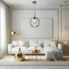 Lampadario Sospensione Metallo Verniciato Stefy  1 luce  E27 Oro/Satinato