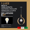 Lampadario Sospensione Metallo Verniciato Stefy  1 luce  E27 Oro/Satinato