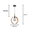 Lampadario Sospensione Metallo Verniciato Stefy  1 luce  E27 Oro/Satinato
