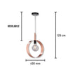 Lampadario Sospensione Metallo Verniciato Stefy  1 luce E27 Rame/Satinato