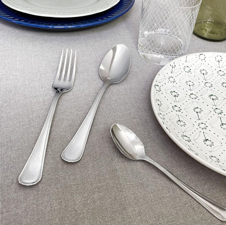 Posate 24pz in Acciaio Inox 18/10 Finitura Lucida Made in Italy 6Posti Casa Ristorante