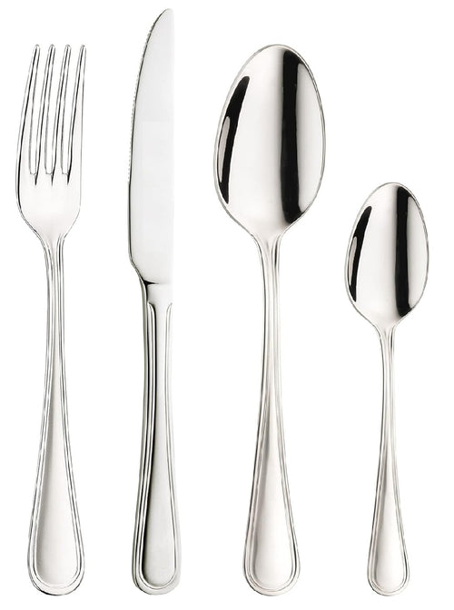 Posate 24pz in Acciaio Inox 18/10 Finitura Lucida Made in Italy 6Posti Casa Ristorante