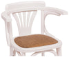 Biscottini Sedia con braccioli Thonet in massello di frassino finitura bianca e seduta in rattan L45xPR42xH77 cm.