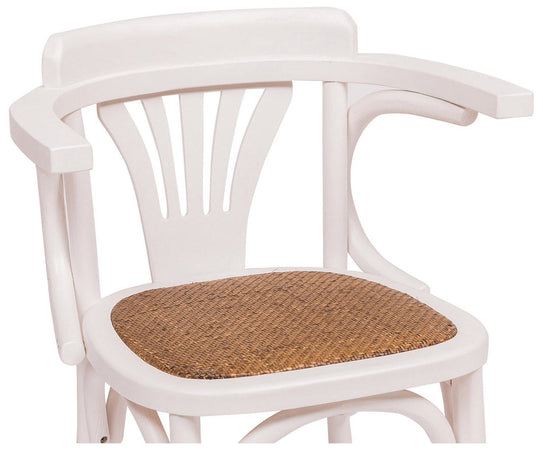 Biscottini Sedia Thonet Biscottini con braccioli frassino bianca seduta rattan 45x42x77