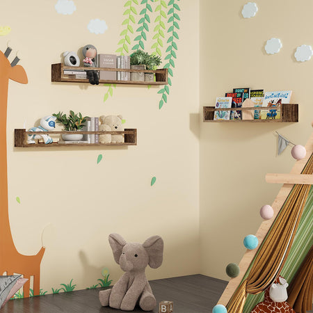 Mensole in Legno Kit da 3pz da Parete Versatili e Salvaspazio 60cm Rovere