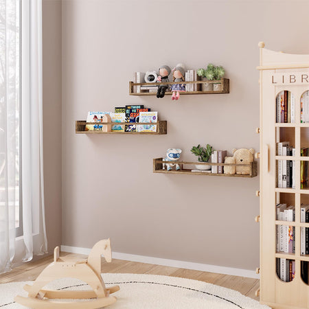 Mensole in Legno Kit da 3pz da Parete Versatili e Salvaspazio 60cm Rovere