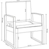 Set da Giardino Tavolino e 2 Poltrone in Polyrattan Nero e Tortora con Cuscini