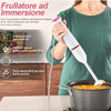 Frullatore Immersione Lame Acciaio 600W Sbattitore Tritatutto e Taglia Verdure