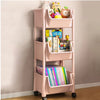 Carrello Cucina Multiuso 4Ruote 3Ripiani Portaoggetti Salvaspazio H 76cm Rosa