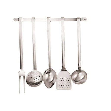 Mestoli Cucina kit 7 pz in Acciaio Inox 18/10 Made in Italy Barra + 6Utensili