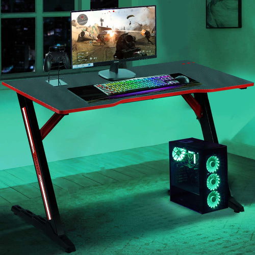 Scrivania Gaming Porta PC Computer con Tappetino Mouse Pad in legno e metallo 120cm