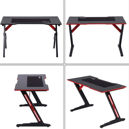 Scrivania Gaming Porta PC Computer con Tappetino Mouse Pad in legno e metallo 120cm