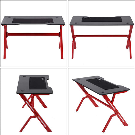 Scrivania Gaming Porta PC Computer con Tappetino Mouse Pad in legno e metallo 120cm