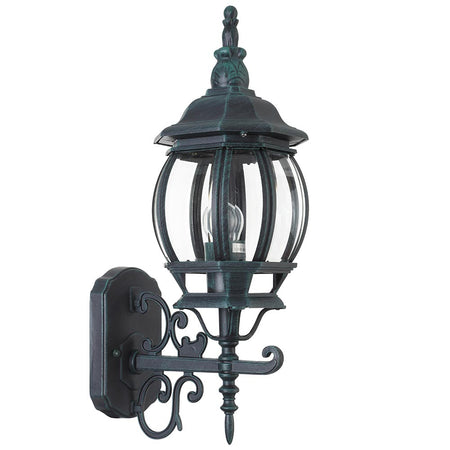 Lanterna da Giardino 22 x H 52 cm Stile Vittoriano Classico 1 x E27 Verde Bronzo