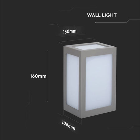 Lampada LED da Muro a Lanterna 12W Colore Grigio 6400K IP65