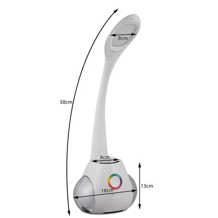 Lampada Scrivania Luce LED RGB con Portapenne Touch Bianco