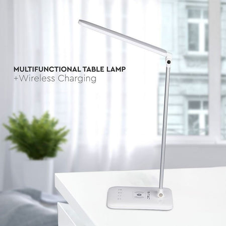 Lampada LED da Tavolo 16W Multifunzione 3 in 1 con Caricatore Wireless Colore Bianco