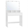 Consolle Trucco con Specchio a Led Mobile Makeup 2 Cassetti 80x40 H 140cm Luce Regolabile