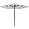 Ombrellone 270cm Luci Led Integrate Ricarica Solare Anti UV 8 Stecche Beige