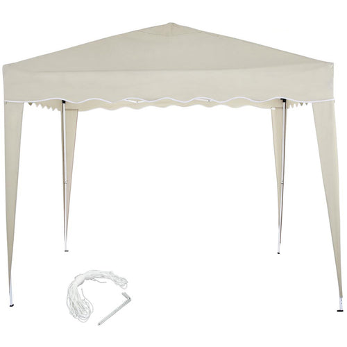 Gazebo 3x3 Pieghevole Ecrù Impermeabile Pieghevole Tendone Giardino Con Sacca