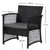 set da Giardino 3pz in Polyrattan Nero Grigio Esterno Interno Giardino Terrazzo