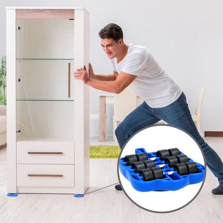 Kit Sposta Mobili con Ruote Sollevatore fino a 1200kg Sposta e Solleva Mobili