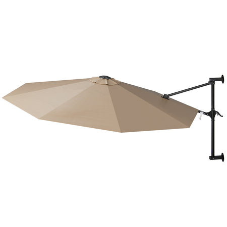 Ombrellone a Parete 300cm 8 stecche 180GR/MQ Sistema Air-Vent con Manovella Ecru