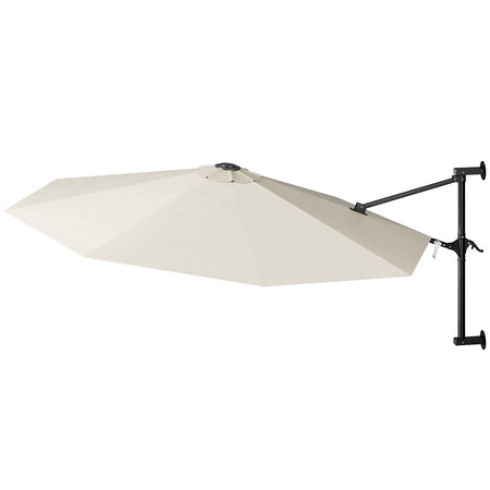 Ombrellone a Parete 300cm 8 stecche 180GR/MQ Sistema Air-Vent con Manovella Beige
