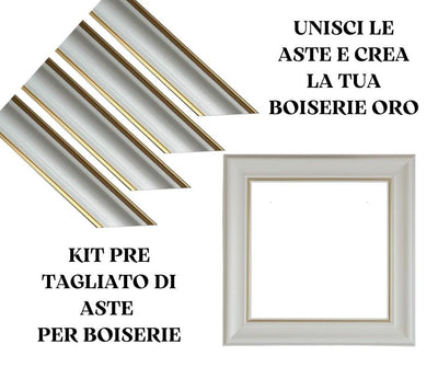 Kit Pre-Tagliato aste per Boiserie oro in duropolimero serie 2223 180cm