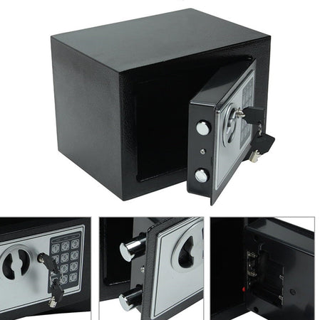 Cassetta Sicurezza Hotel 23x17x17cm Cassaforte Digitale Elettronica Ferro Zincato