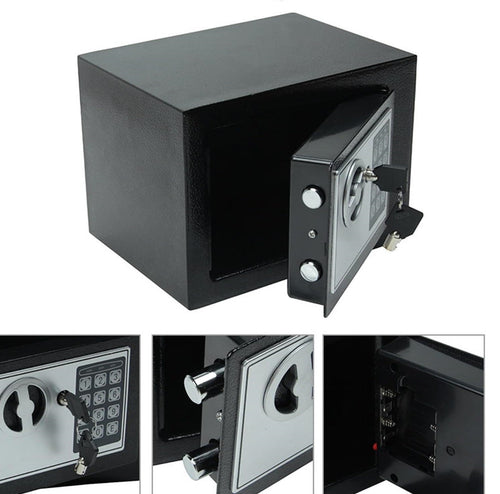 Cassetta Sicurezza Hotel 23x17x17cm Cassaforte Digitale Elettronica Ferro Zincato