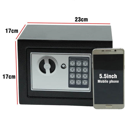 Cassetta Sicurezza Hotel 23x17x17cm Cassaforte Digitale Elettronica Ferro Zincato