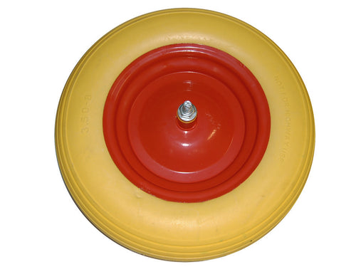 RUOTA GOMMA PIENA PER CARRIOLA PERNO MM.12X210 , interasse mm.150 - 8 FER 200387