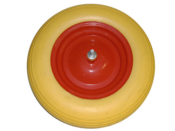 RUOTA GOMMA PIENA PER CARRIOLA PERNO MM.12X210 , interasse mm.150 - 8 FER 200387