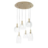 Lampadario a sospensione , sei diffusori Oro 6Xe14 60X50X150Cm
