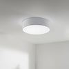 Plafoniera in metallo e tessuto Grigia 4Xe27 57X57X15Cm