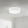 Plafoniera in metallo e tessuto Bianca 7Xe27 76X76X15Cm