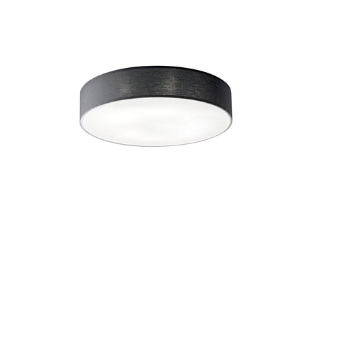 Plafoniera in metallo e tessuto Nera 7Xe27 76X76X15Cm